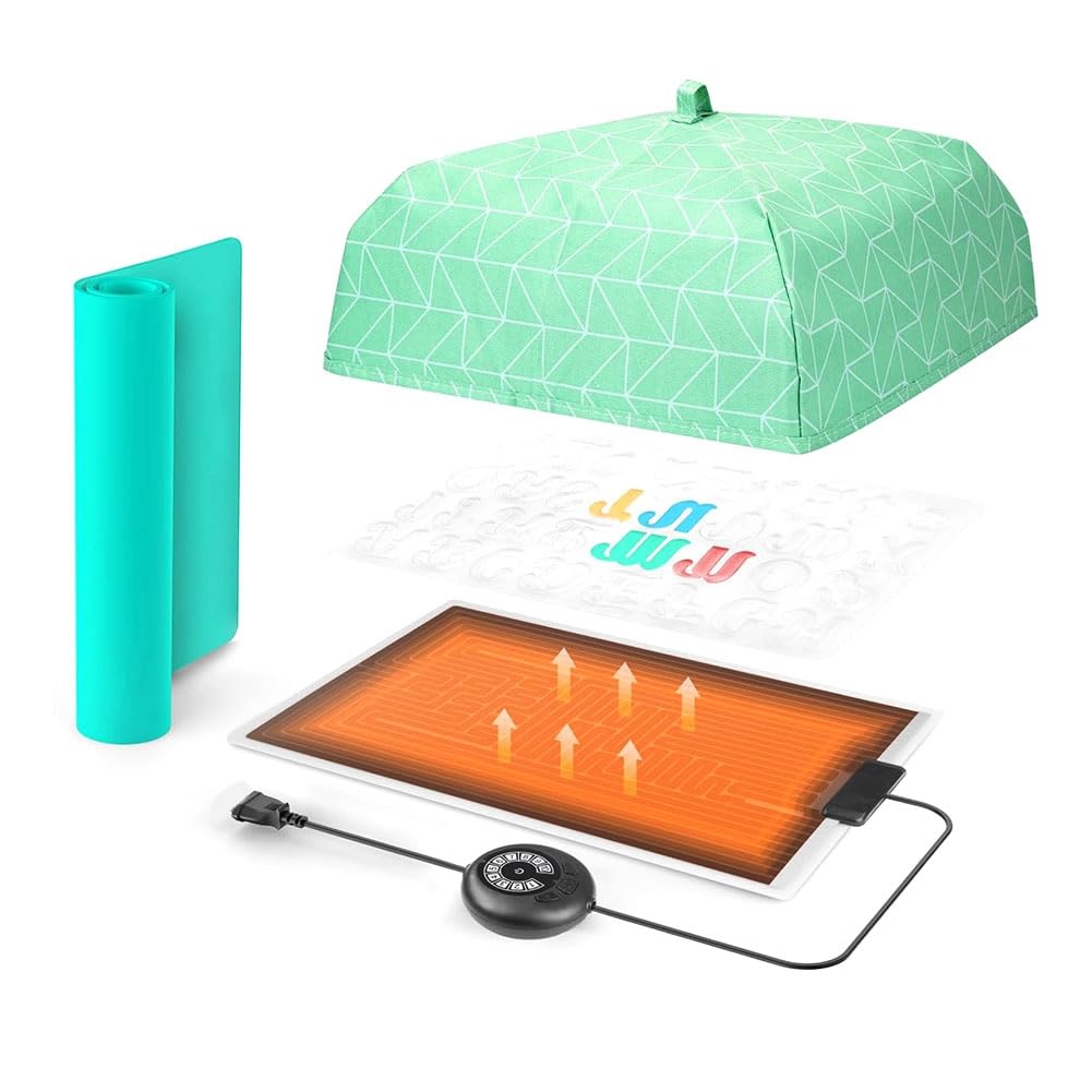 Nudiuhis Resin Heating Pad Resin Mold Heating Pad with Time Adjustment Function Suitable for Epoxy Resin Mold Easy to Use UK Plug