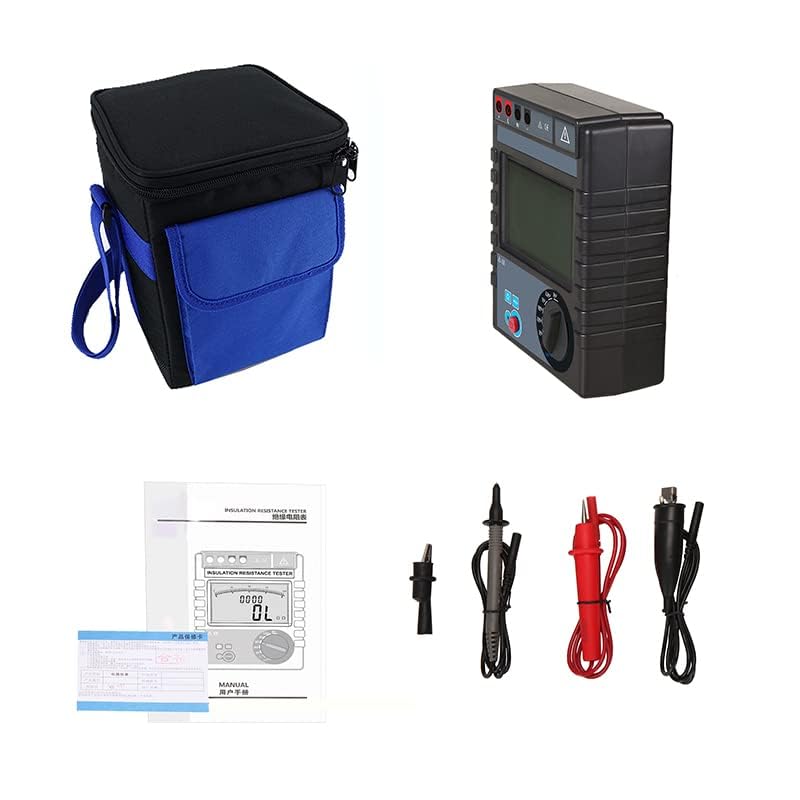 Insulation Resistance Meter Tester Megohmmeter Megohm Meter for Electric Motor,Cable,Electrical Appliance,Switch Insulation Material Insulation Resistance 0.1MΩ-400GΩ Max. Rated Voltage 5000V