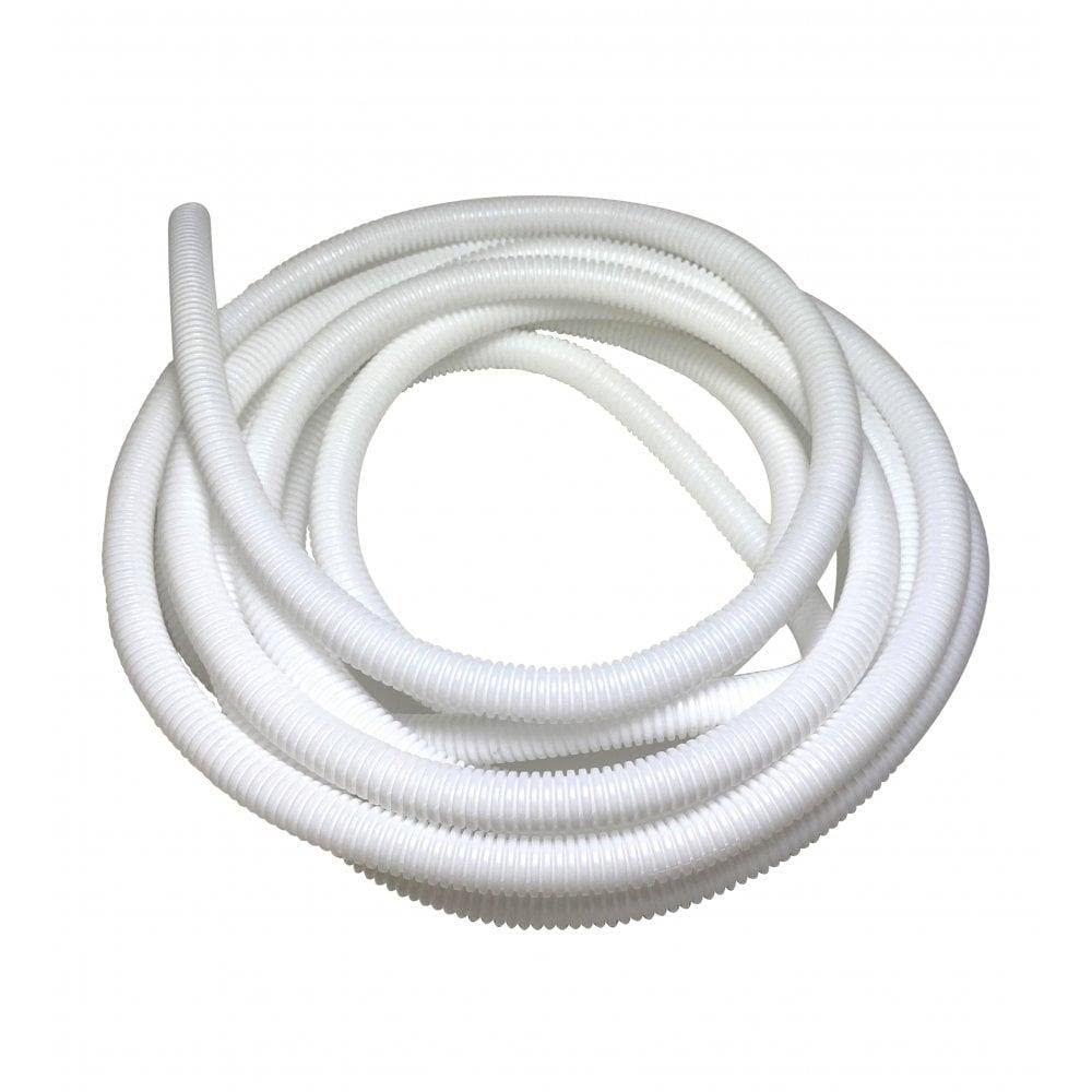 On1shelf White Corrugated Conduit Split Plastic Flexible Cable Tidy Solution Tube Trunking 19.5Mm - 5M