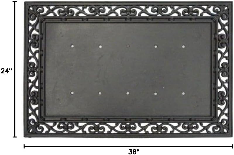 ASHLEY GIFTS Rubber Traditional Coir Mat Base,24x36 Inches