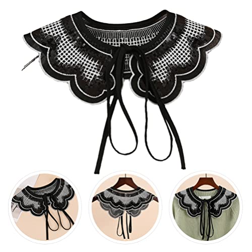 SOIMISS 1 Unidade Gola Falsa Collar Gargher Blouse Noiva Xale Preto Lenço Creme Camisas Femininas Ve