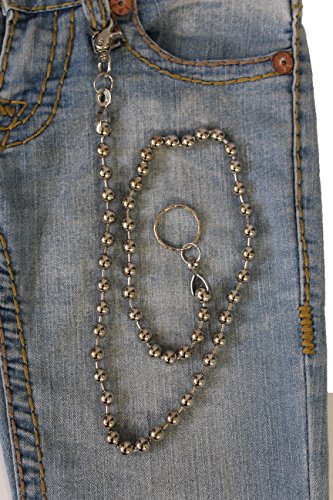 TFJ Men Fashion Wallet Chain Big Metal Keychain Balls Extra Long Side Pocket Clasp4