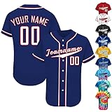 Custom Baseball Jersey Men Pinstripe Personalized Baseball Button Down Shirts Stitched Women Youth Kids Sports Uniform