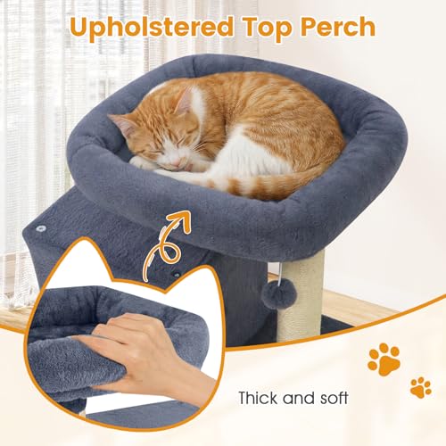 Árbol para gatos pequeño 19.5 pulgadas con poste de sisal miniatura 4