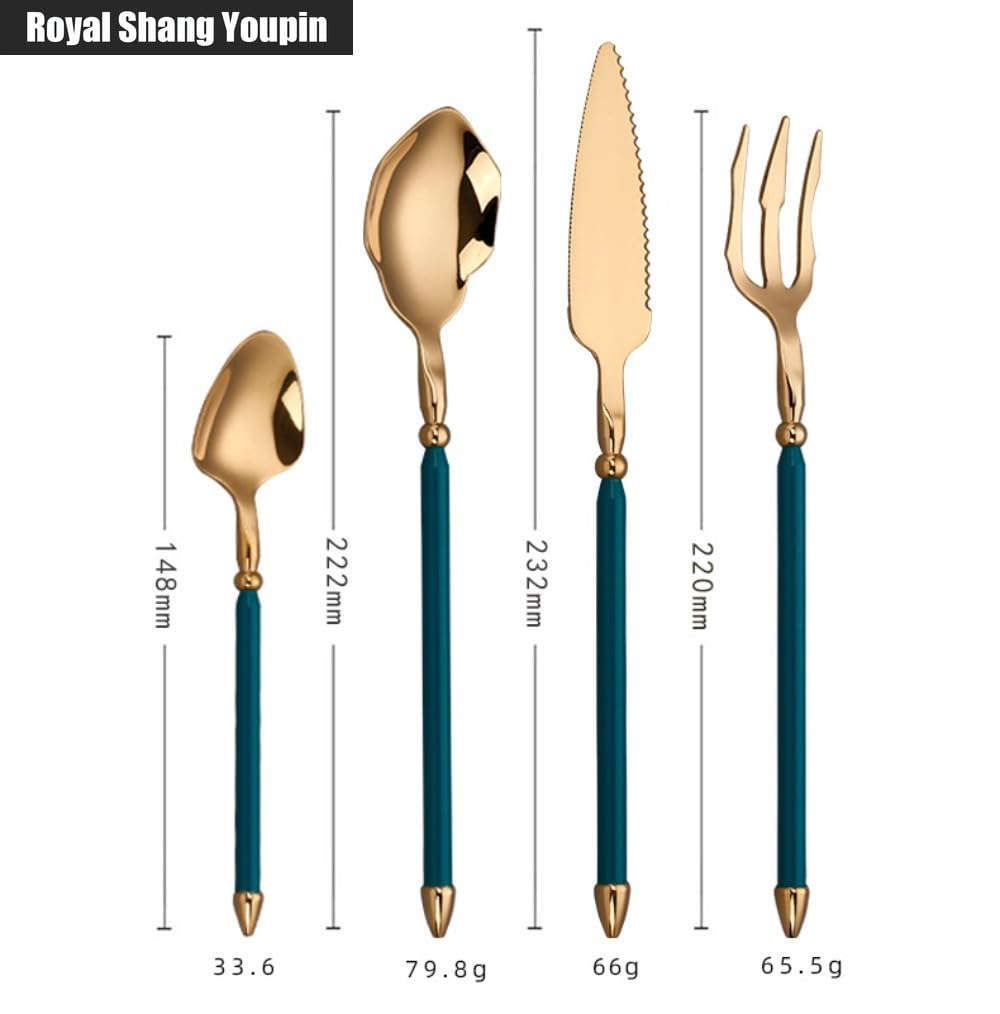 Set Di Posate Per Posate Da Tavola in Acciaio Inossidabile Da Cucina, Coltello Da Bistecca, Forchetta, Cucchiaio, Cucchiaino (Argento,16 pezzi)