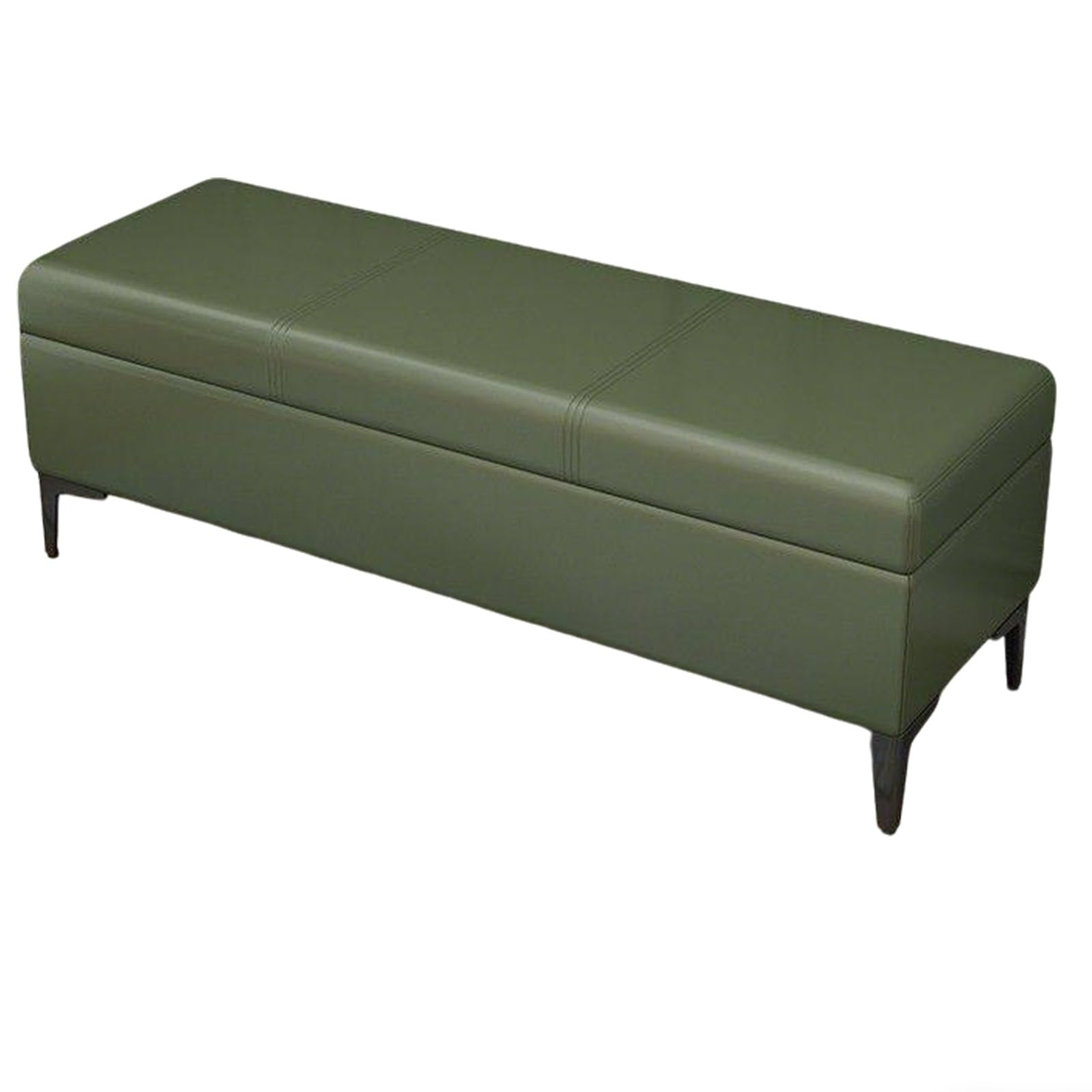 Bedroom Bench with Flip-Top Storage, Ottoman Bench with Leather Upholstered and Metal Legs, for Foyer, Entryway, Bedroom(Green,35.4in/90cm)
