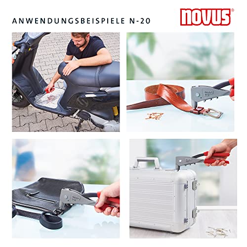 Novus Blindnietzange N-20, Einhand-Bedienung, Ergonomischer Griff, verarbeitet Alu-, Stahl- und Kupfer-Blindnieten, Nietenzange