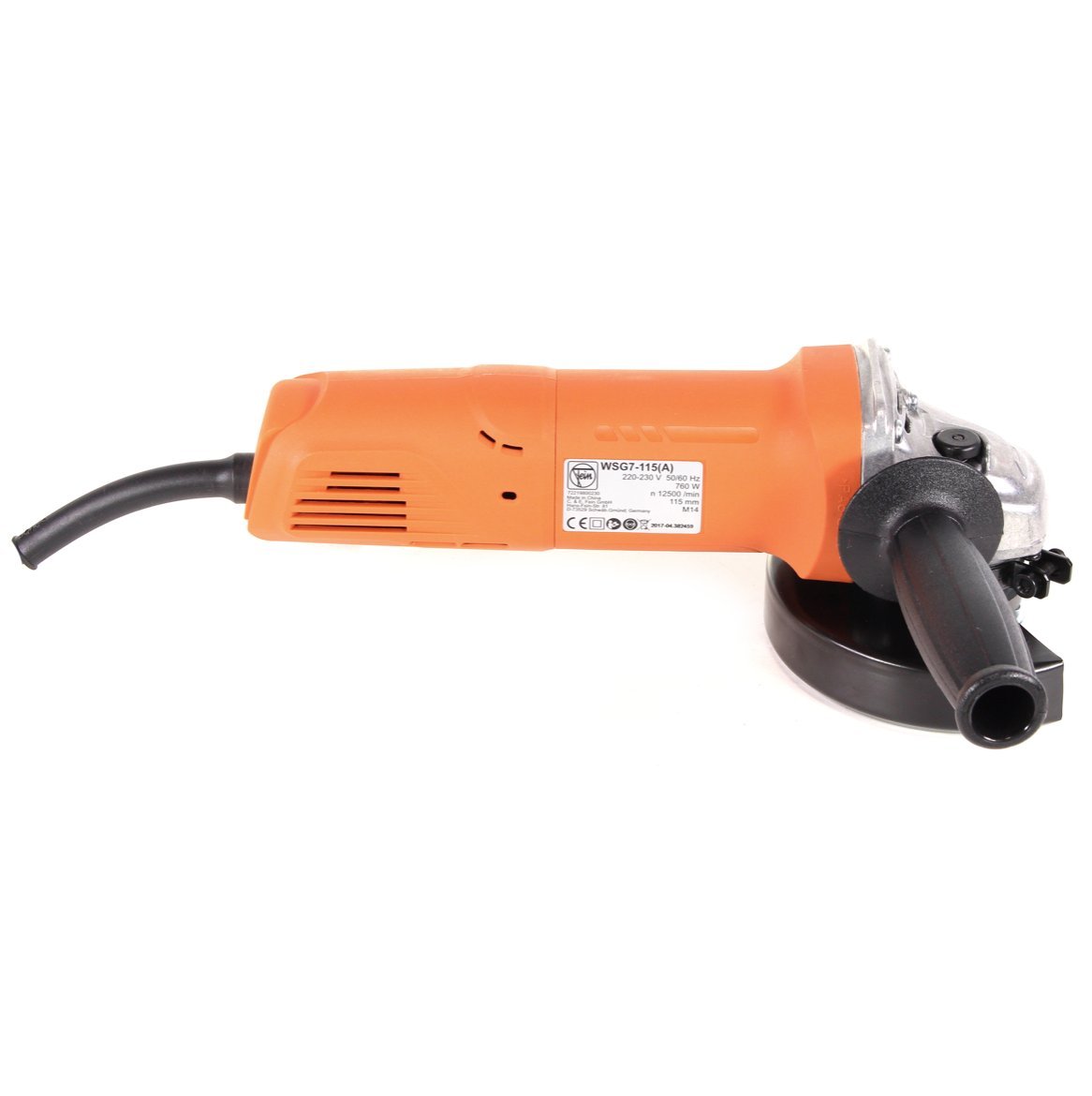 FEIN Amoladora angular WSG 7-115, Ø 115mm, 700Watt,, compacta manejable de 700 W para trabajos de desbaste y corte sencillos, protección de rearranque integrad, Peso según EPTA 1,70 kg