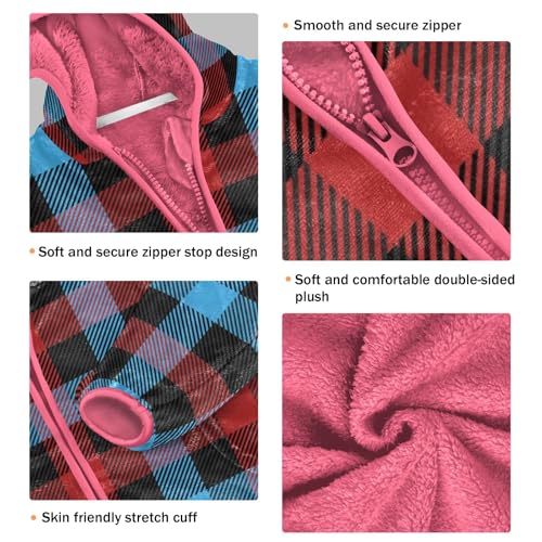 GuoChe Christmas Plaid Red Blue Fleece Jacket Toddler Boy3