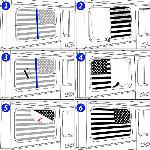 Congcong For Chevy Camaro American Flag Decal Rear Side Window Decal Compatible With Chevy Camaro 2016-2022, Matte Black American Flag Sticker(2 Pieces) (2016-2022) #TOP6