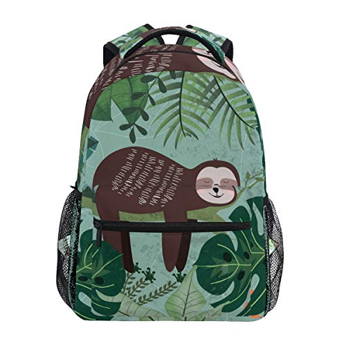 Mochila Escolar Tropical Summer Sloth Bear para niños  niñas   Bolsa de Viaje