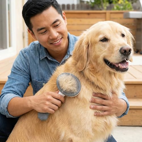 Cepillo para perros y gatos con función deshedding anticaída 4