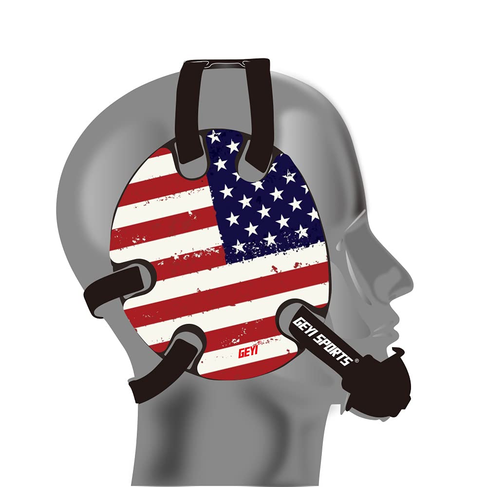 Wrestling Headgear with American Flag Wraps (Black)