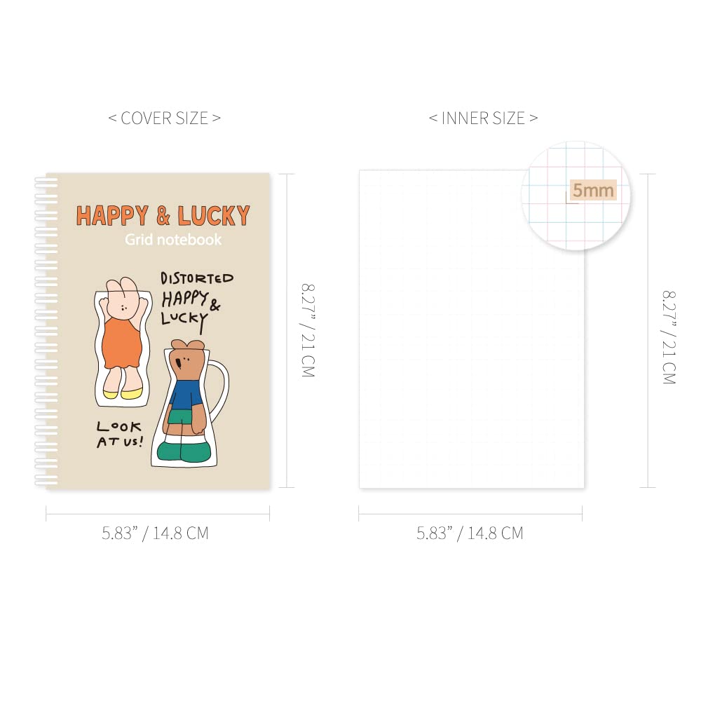 Amazon | モノライク ハッピーアンドラッキー A5 グリッド らせん状の