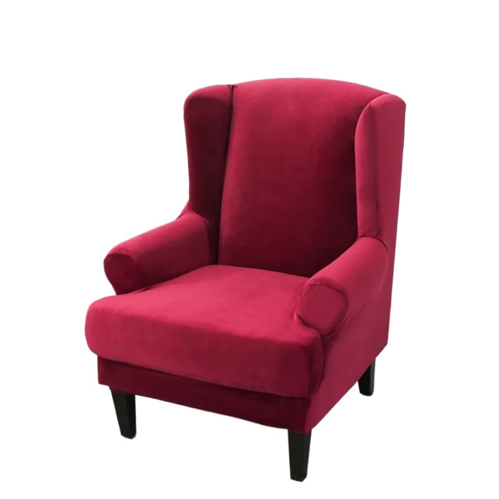 GCYEIDMA Wing Chair Slipcover Wing Chair Slipcover 2 Piece Set Stretch Wingback Cover with Cushion Soft Washable Armchair(Wine red)