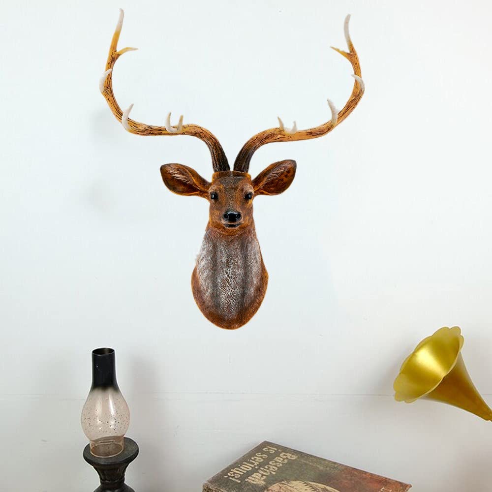 Buy YJ Home Deer Head Wall Decor Faux Stag Mounted Animal Head Wall