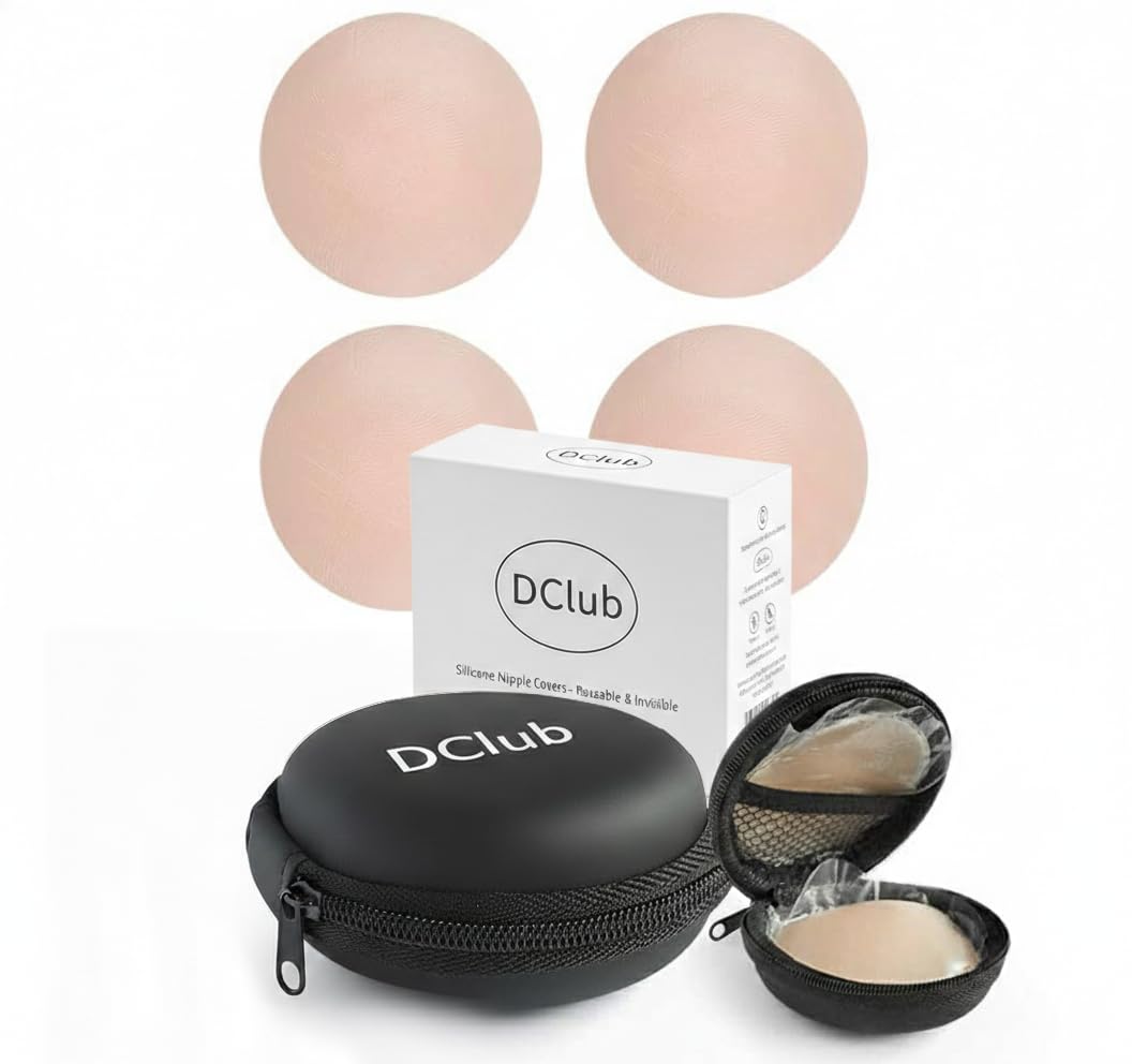 Nipple Covers Reusable Comfortable & Natural, Invisible, Adhesive Silicone Pasties for Women.