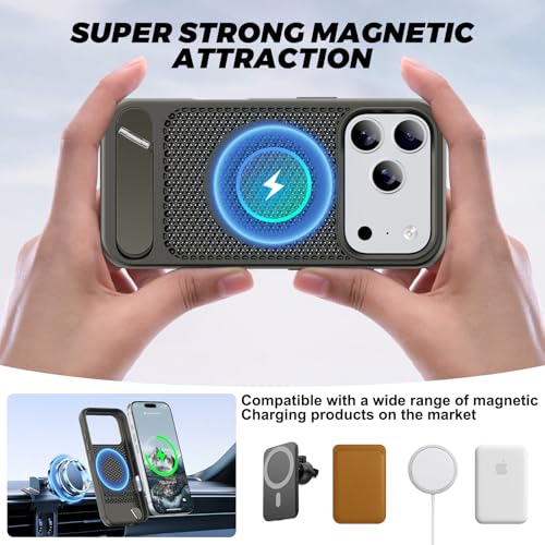 Coque iPhone 17 Pro Max antichoc grise avec support MagSafe intégré - 4
