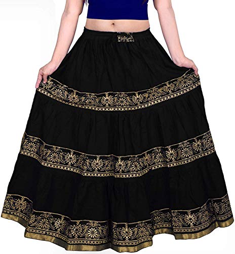 Image of Kurti Skirts Woman /Girl Traditional Ethnic Embroidery Floor Length Rayon Long Skirt for Causal
