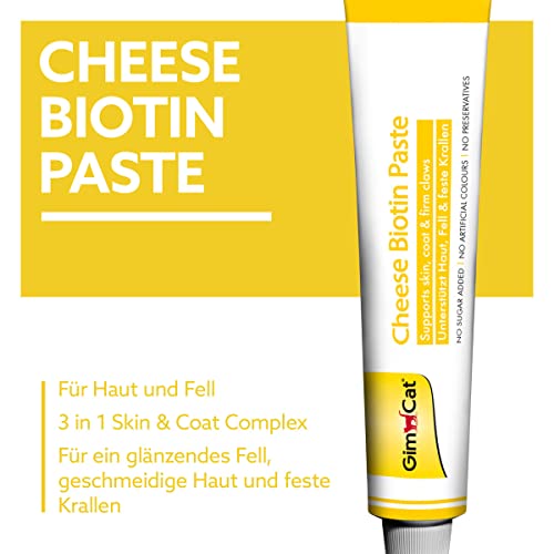 GimCat Cheese Biotin Paste - Mit aromatischem Käse, Zink und Leinöl für Fell, Haut und Krallen - 1 Tube (1 x 200 g) – Ansicht 2