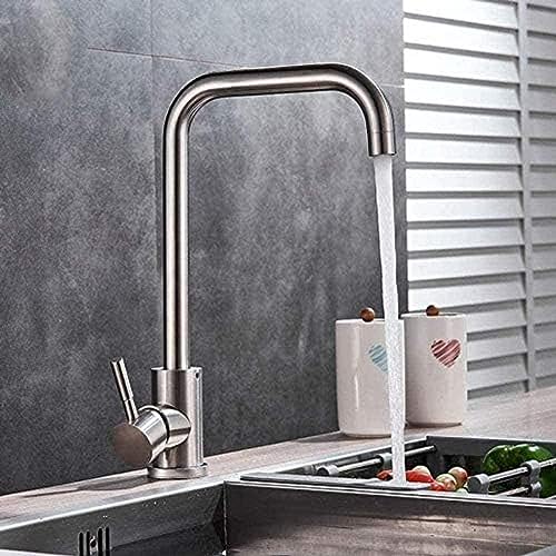 Mitigeur à poignée unique en nickel brossé pour rénover la salle de bain