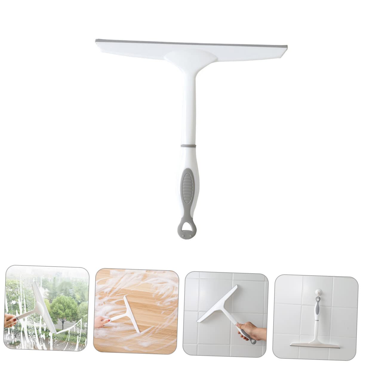 Baluue 2piezas Limpiador De Ventanas Multifuncional Mango Antideslizante Herramienta De Limpieza De Cristales y Superficies para Uso Hogar y Oficina