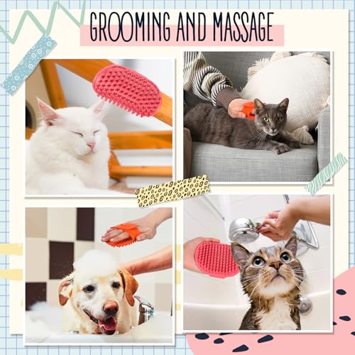 Image of Maxdot 8 Pcs Cat Self Groomer Brush Adjustable Rubber Cat Combs for Indoor Corner Kitten Face Scratcher Massager Bathing Brush (Blue, Yellow, Pink, Orange)