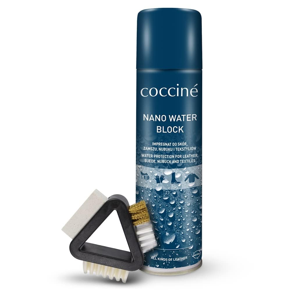 Coccine - Spray Impermeabilizzante per Camoscio e Nabuk 400 ml con Spazzola 3 in 1, Kit di Impermeabilizzazione e Pulizia Scarpe, Protezione Idrorepellente, Eliminazione dello Sporco Secco