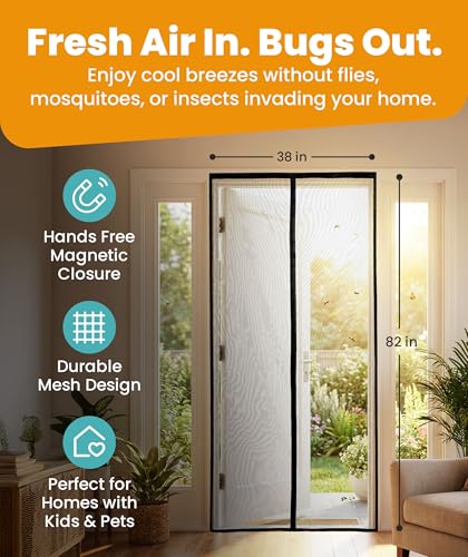 Flux Phenom Magnetic Screen Door – Bugs Out, Breeze in – 9mi...