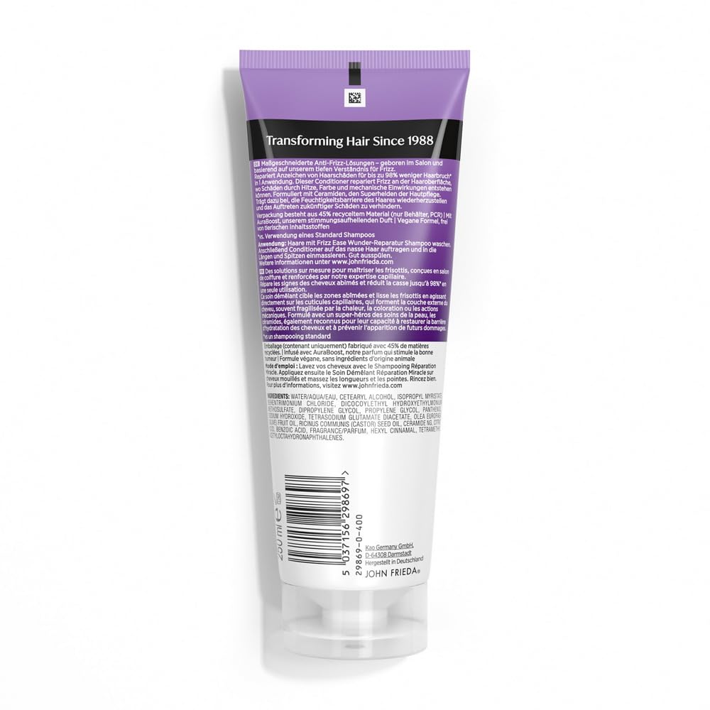 John Frieda Frizz Ease Wunder-Reparatur Vorteilsset Shampoo/Conditioner - Inhalt: 1x 250 ml Shampoo, 1x 250 ml Conditioner