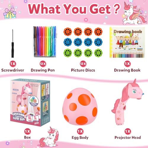 Ketiee 899-200Y Unicorn Drawing Projector Toys For Ages 5-7: Tracing And Drawing Projector For Kids With Cute Unicorn Look, Smart Art Sketcher Projector thumb #6
