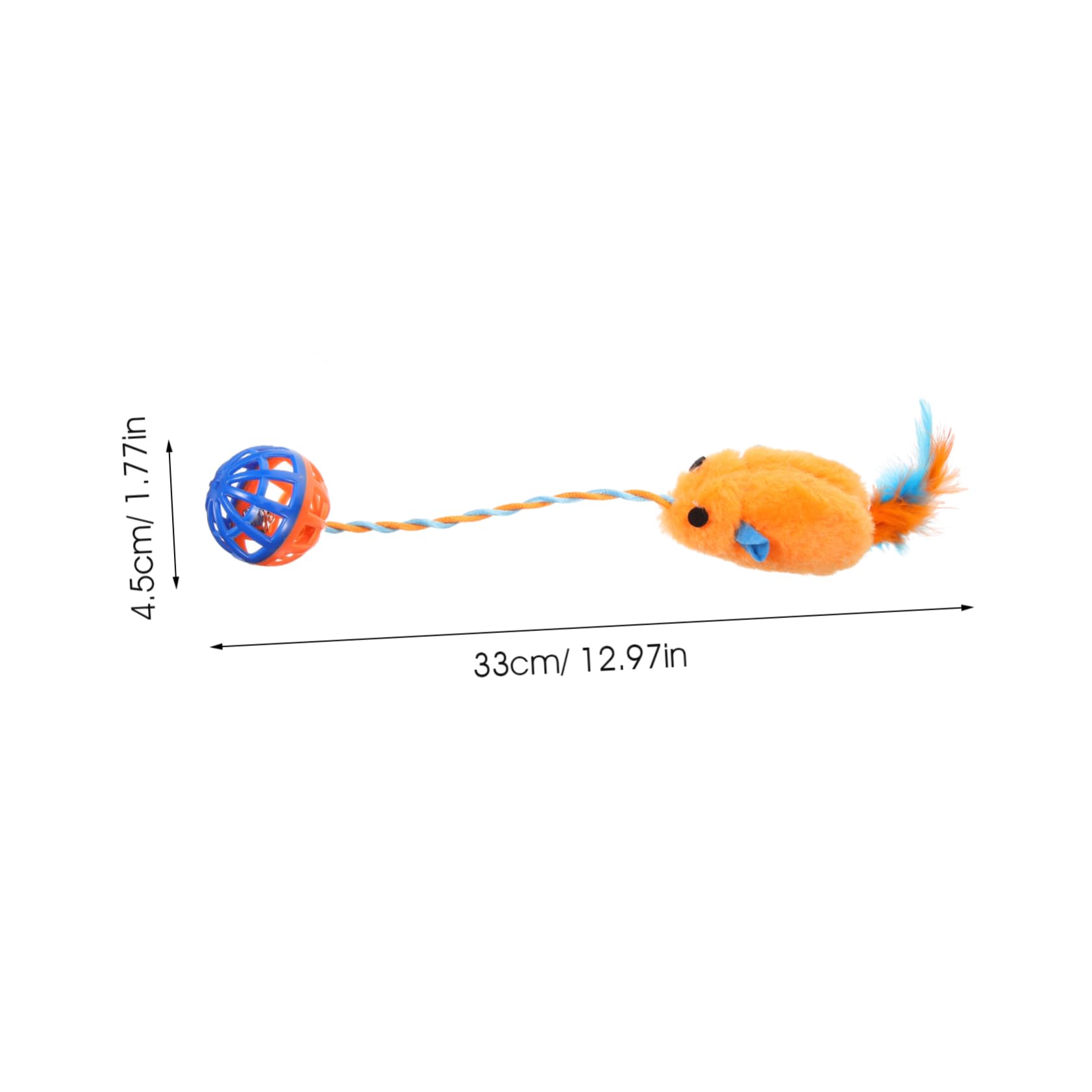 BESPORTBLE Jouet pour Chat Interactif à Clochette en Plastique, Peluche Souris Orange, Petite Taille, Jeu D’intérieur pour Chatons et Chats Adultes