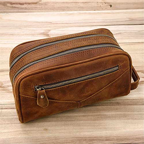 Toiletry Bag Men's Clutch Retro Unisex Large Capacity Double-layer Zipper2