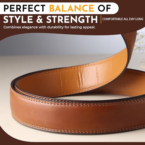Image of Men's Vegan Leather Belt for Men, Formal /Casual,Autolock| Fit on up to 38 Inches Waist size