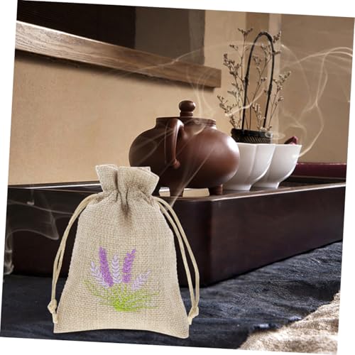 Bolsas Saco de Lino Vacías 6pz con Cordón Lavanda miniatura 3