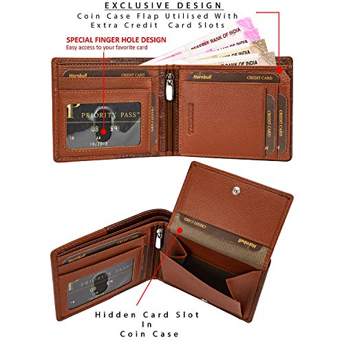 Image of HORNBULL Men's Personalized Wallet I Customized Slim Stylish Leather Purse with Name I Unique Birthday Gift for Men Boy Love Husband (Rust Dark)