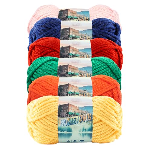 Image of Lion Brand Yarn, Hometown Super Bulky Yarn, Spectrum Pack, 6 Skeins