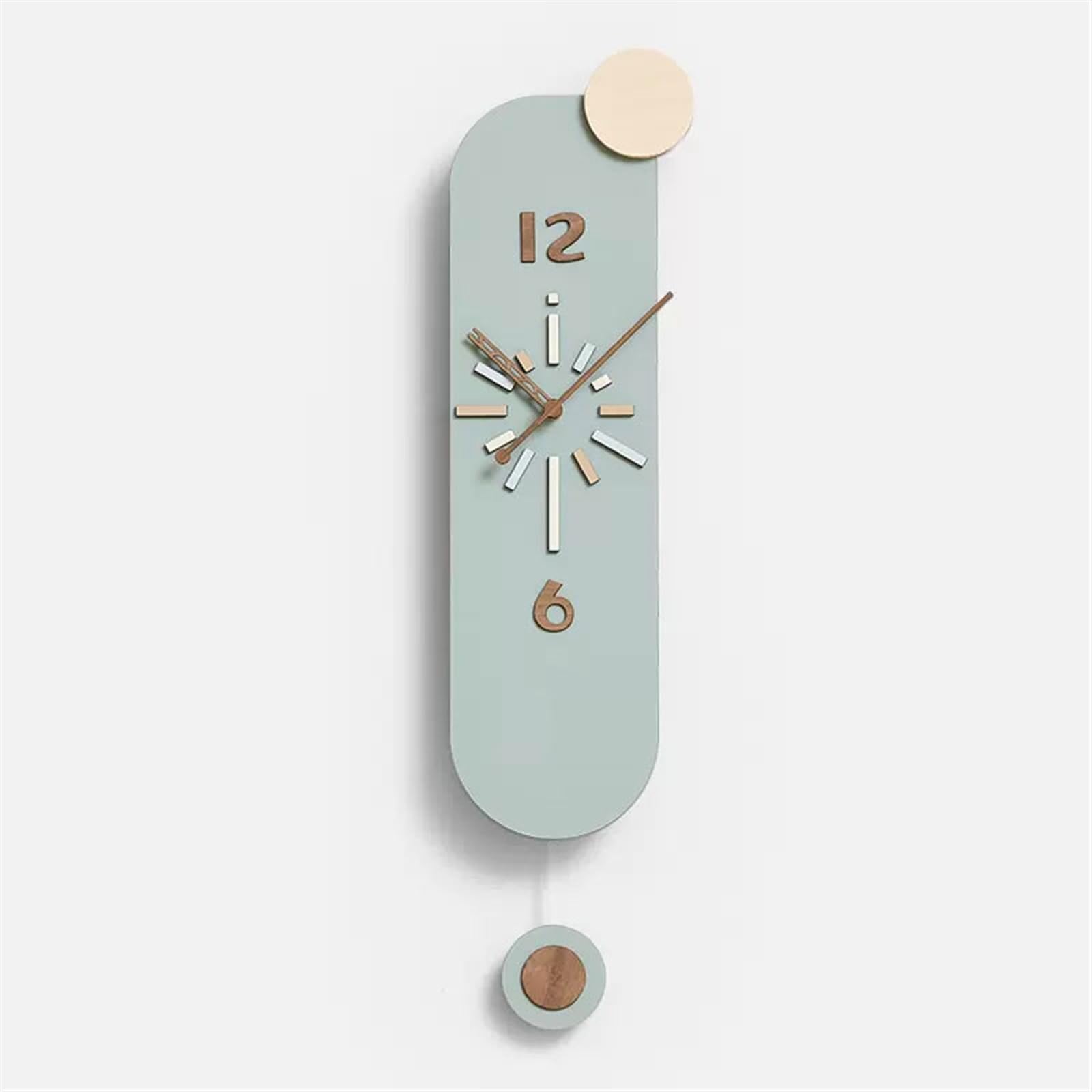 GRFITWall Clock No Punch Clock Wall Clock Living Room Modern Simple Cream Creative Dining Room Wall Hanging Minimalist Wall Clock Decor Clock (Color : A), XXCCHH-2021