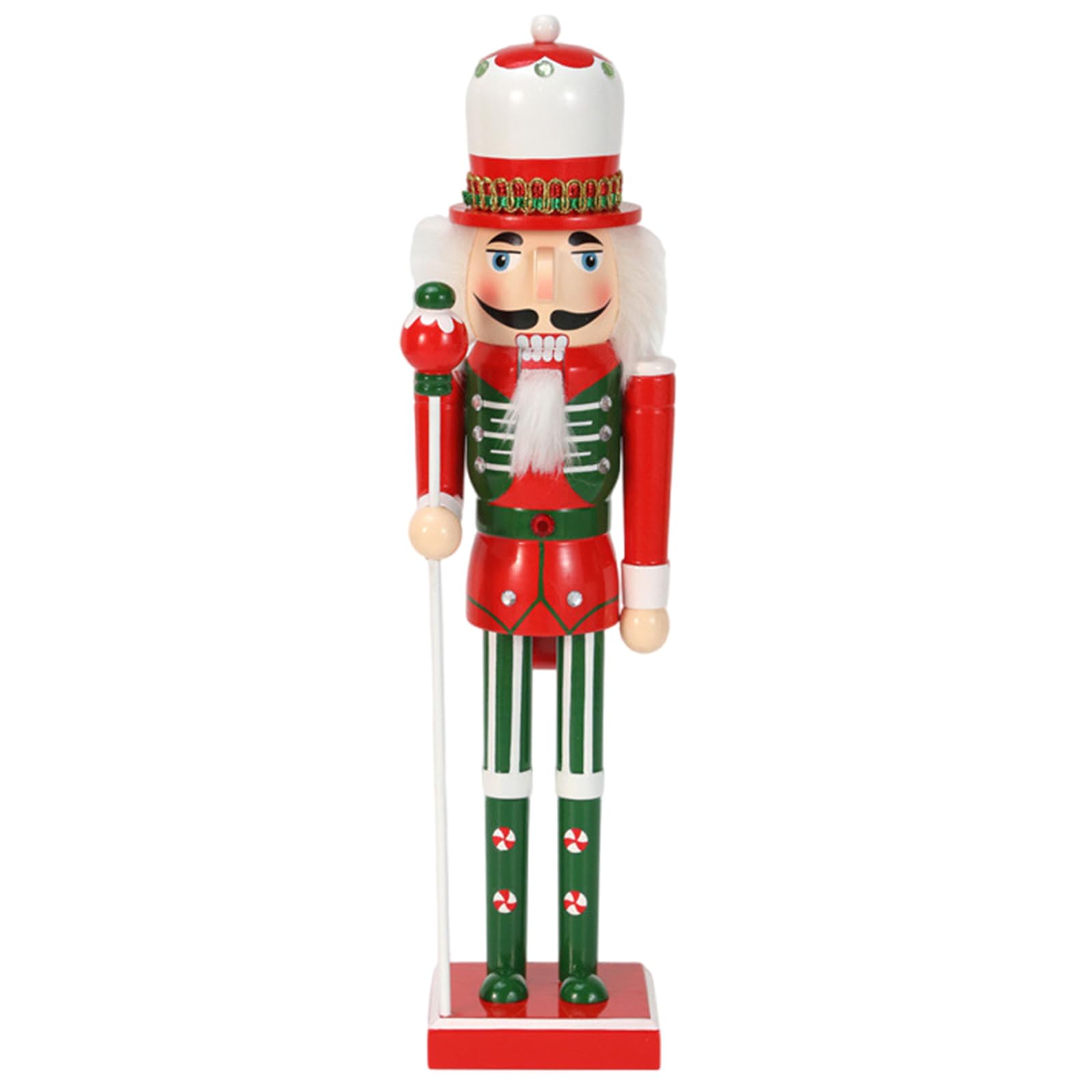 Mekalero Festival Nutcrackers Home Display Statue Traditional 50CM Nutcrackers Ornament with Candy Accent with Ribbon for Gifting Green Candy Series