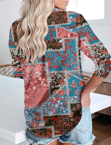 Image of Magritta Women's Shirts Fashion Casual Loose Fit Long Sleeve Button Down Lightweight Collared Blouse Tops