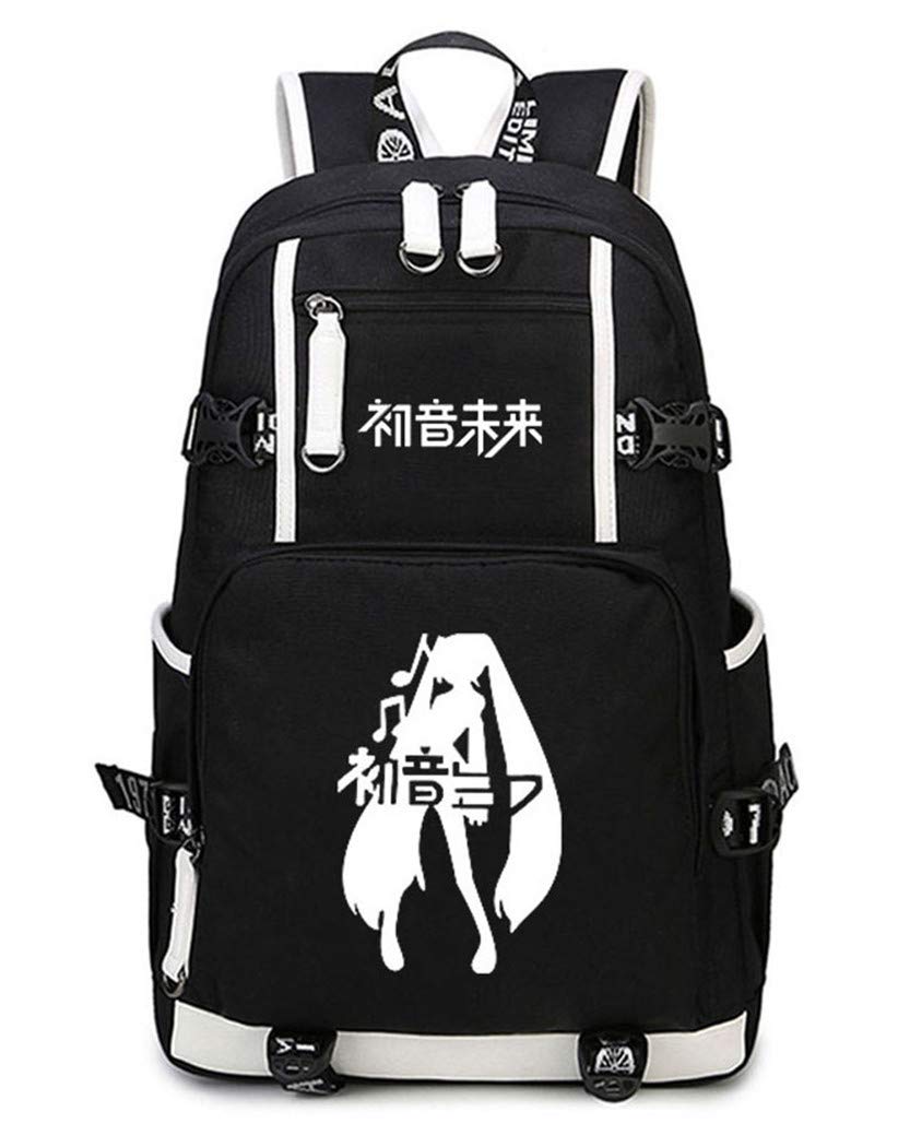 WANHONGYUE Luminous Backpack Student Schoolbag Laptop Book Bag Casual Dayback Black-5