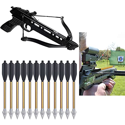 HHORB Flèches D'arbalète en Aluminium De 6,3 Pouces avec Boulons À Fort Impact 50 Livres Et 80 Livres, pour Mini Arbalète Chasse Pistolet Précision Tir À...