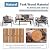 JOIVI Aluminum Patio Furniture Set 5 Pieces Outdoor Conversation Set with Teak Coffee Table & Cushions, Outdoor Patio Furniture Sectional Patio Sofa Outside Furniture for Deck, Backyard, Gray
