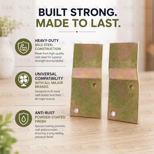 Image of Heavy-Duty Wall Mount Fan Bracket | Universal Fan Wall Holder Compatible with All Brands | Durable & Rust-Resistant Mounting Frame (FC - 004- 1-Pack of 2)