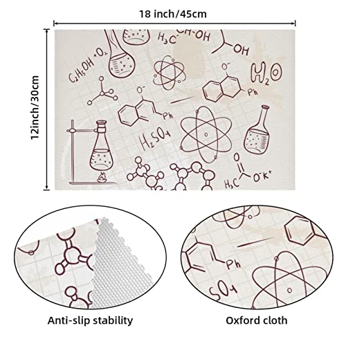 Lot de 6 sets de table chimie dessinés main haute résistance - 5