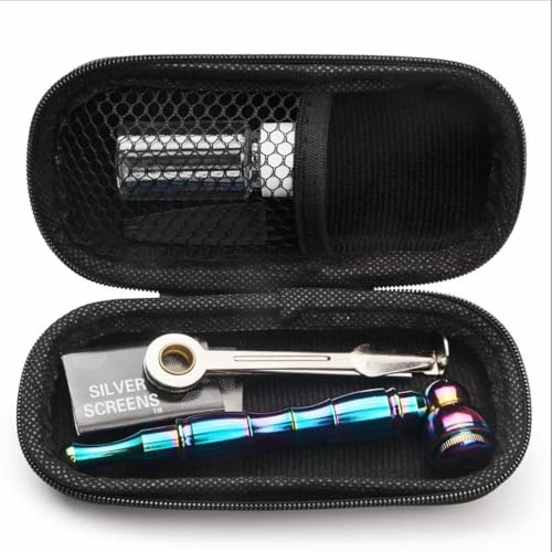 4.3" Detachment Tobacco Pipe with Cap Lid, Cleaner Tamper Tool, Screen and Box Hand Pipe, Complete Portable Smoking Pipe Set(Rainbow) - Image 3