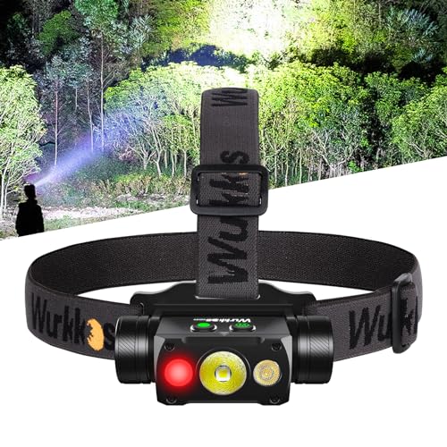 Wurkkos HD50 4000 Lumens LED Headlamp with Red Light,90CRI 5000K 6-Light Modes Magnetic Head Light with Double Electronic Switch,IP67 Waterproof Head Lamp Adjustable Headstrap for Camping Repairing