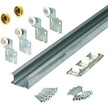 Prime-Line 161791 By-Pass Closet Track Kit, 48 In., 2-Door Hardware, Brass-Plated Pulls 1 Kit
