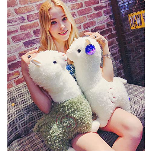GLITZFAS Alpaka Stofftier Plüschtier, süße weiche Kuscheltier plüsch Pferd Spielzeug (Weiß,28 cm)