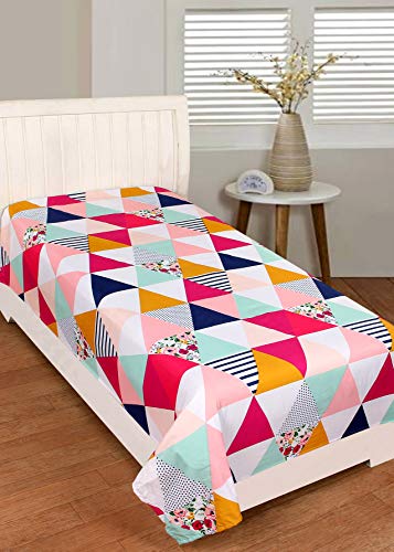 Image of Glace Cotton 160 TC Single Bed Sheets. (Pink Tangy)